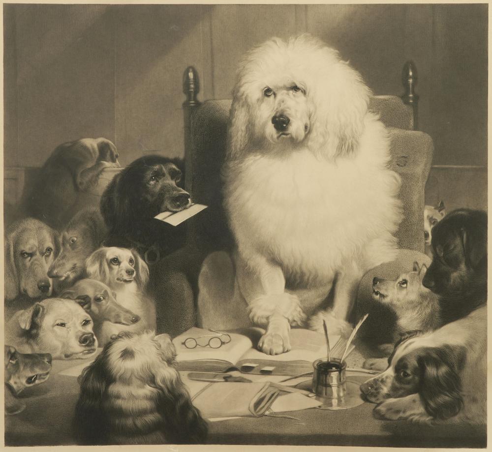 thomas landseer british 1795 1880 after sir edwin henry landseer ra british 1802 1873 laying down the law image 59 x 64cm 23 1 4 x 25 3 16in published c 1843 · Bonhams · 2025-07-23 Thomas Landseer comparable auction result: thomas landseer british 1795 1880 after sir edwin henry landseer ra british 1802 1873 laying down the law image 59 x 64cm 23 1 4 x 25 3 16in published c 1843