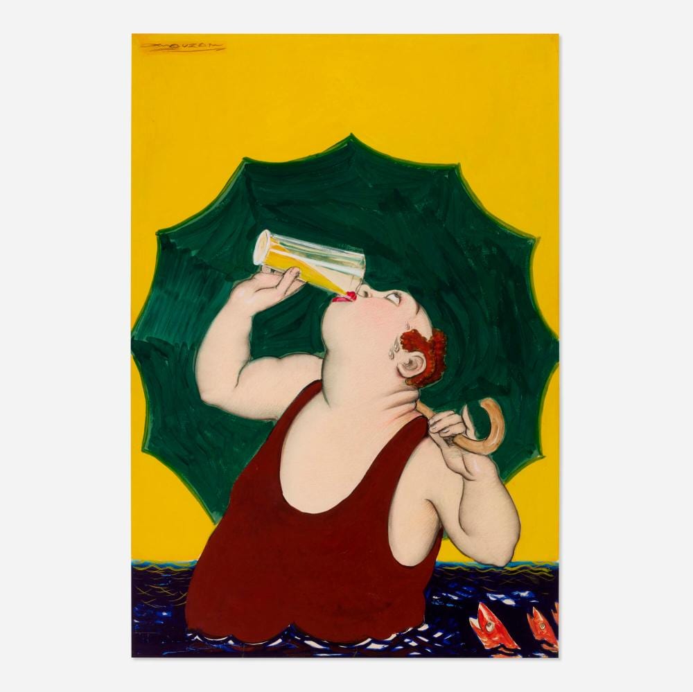 Achille Lucien Mauzan comparable auction result: achille lucien mauzan sipping swimmer maquette