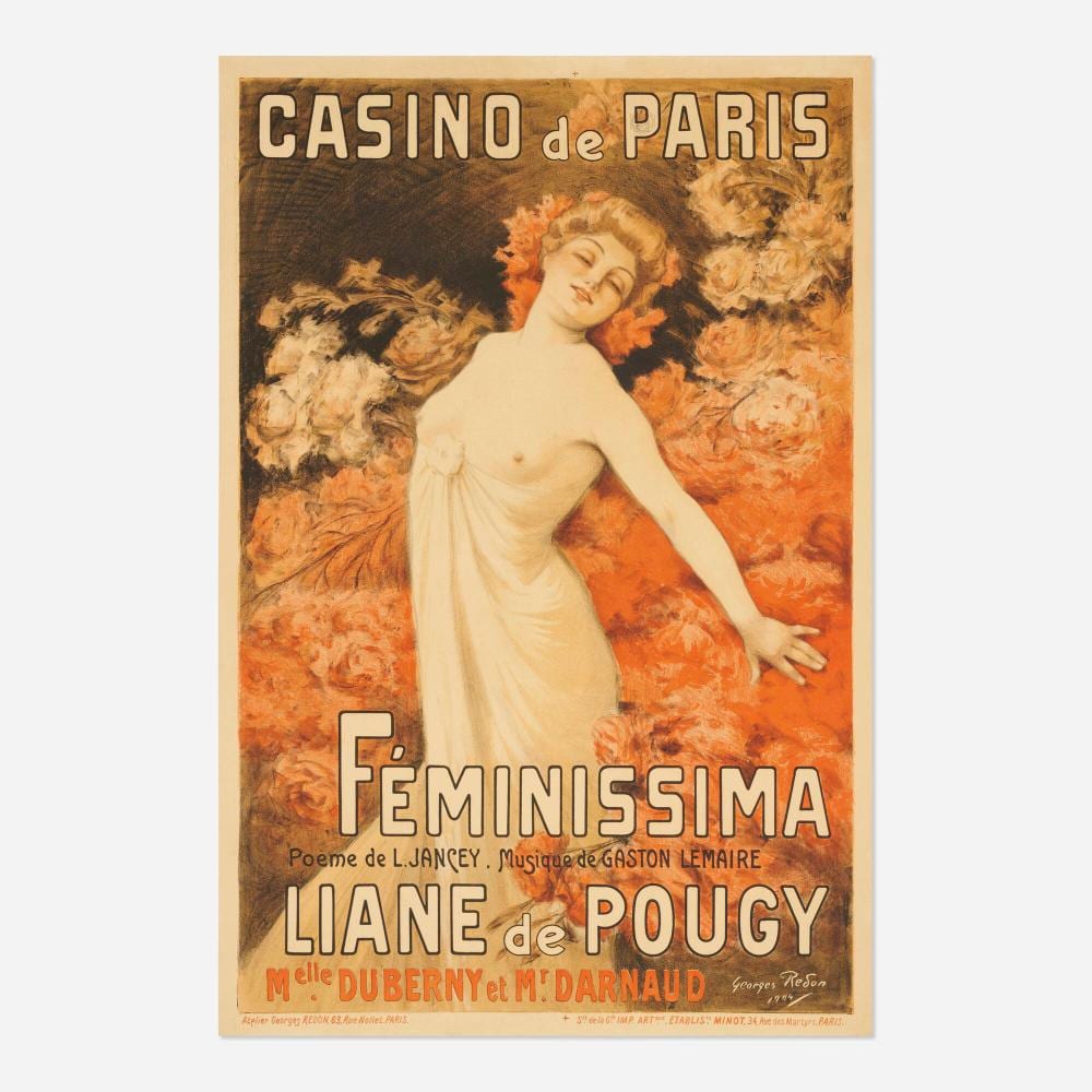 Georges Redon comparable auction result: georges redon casino de paris feminissma liane de pougy