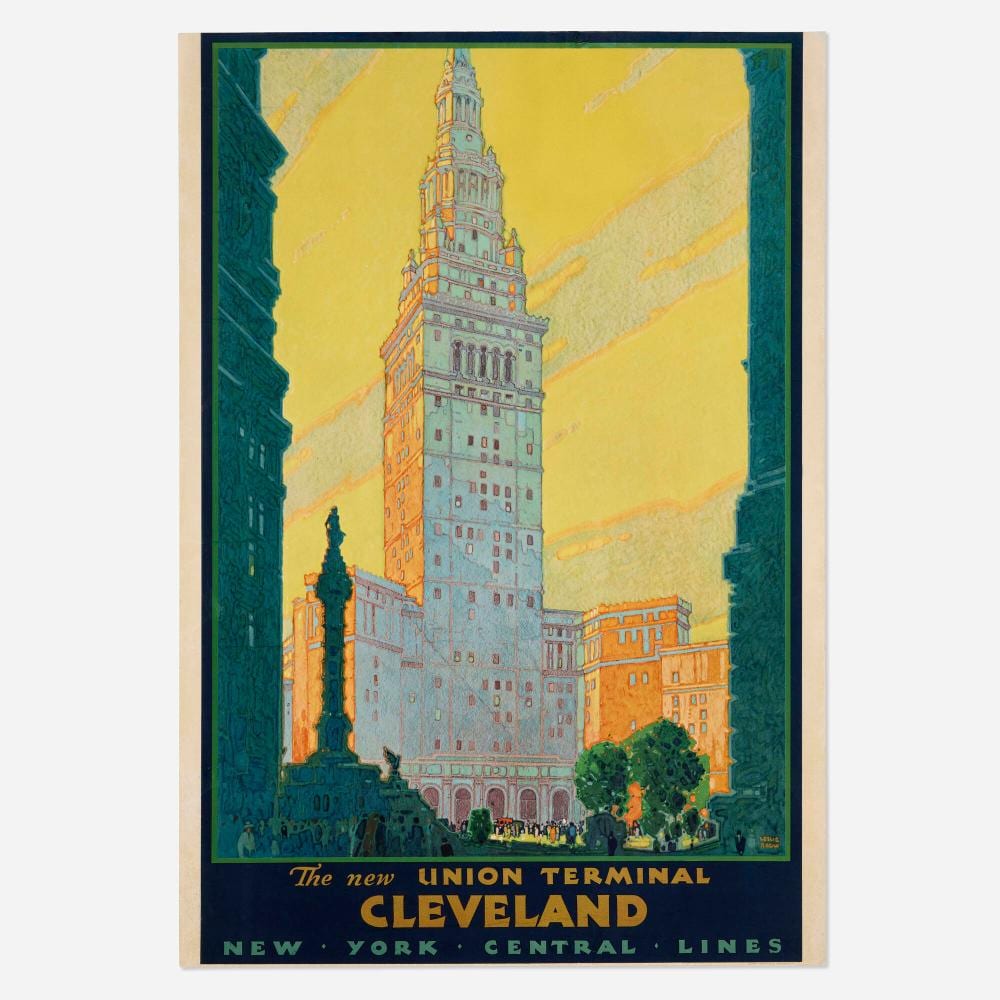 Leslie Darrell Ragan comparable auction result: leslie ragan union terminal cleveland new york central