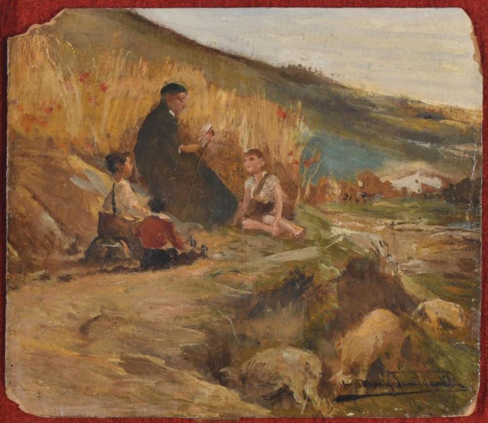 arcadi mas i fondevila 1852 1934 priest reading to children · Subarna Subastas · 2025-07-24 Arcadi Mas i Fondevila comparable auction result: arcadi mas i fondevila 1852 1934 priest reading to children