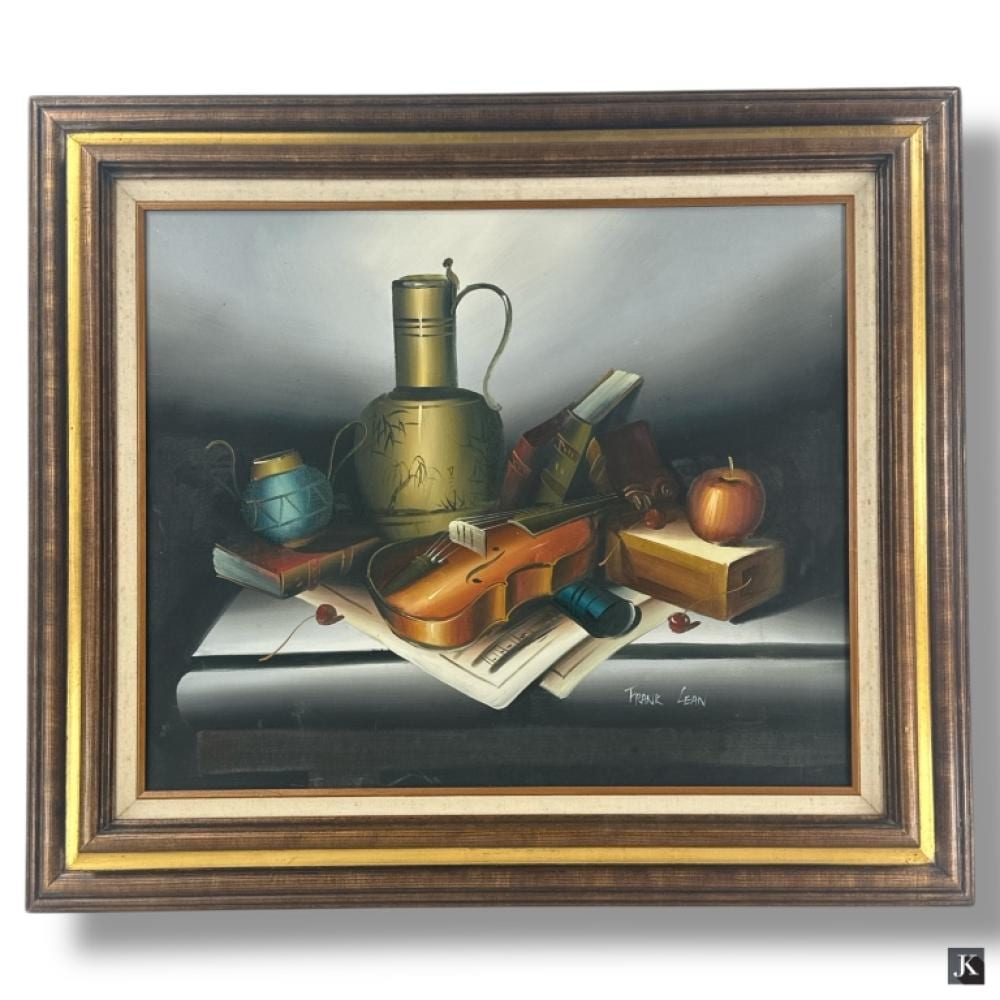 Frank Lean comparable auction result: frank lean oil on canvas still life