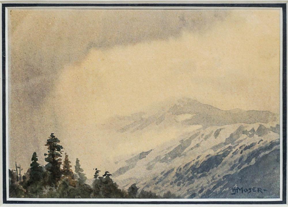James Henry Moser comparable auction result: james henry moser american 1854 1913 foggy mountain landscape watercolor signed l r frame 10 3 4 x 13 in 27 3 x 33 cm