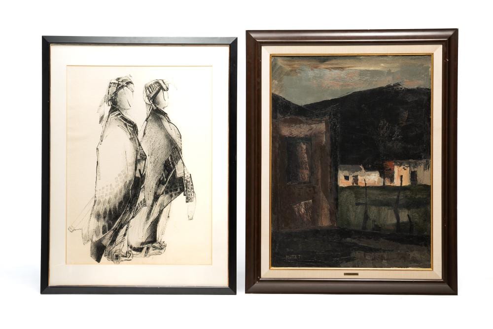 Casimiro Motta comparable auction result: casimiro motta uraguayan 1922 2001 landscape oil on canvas and a pen and ink drawing of figures