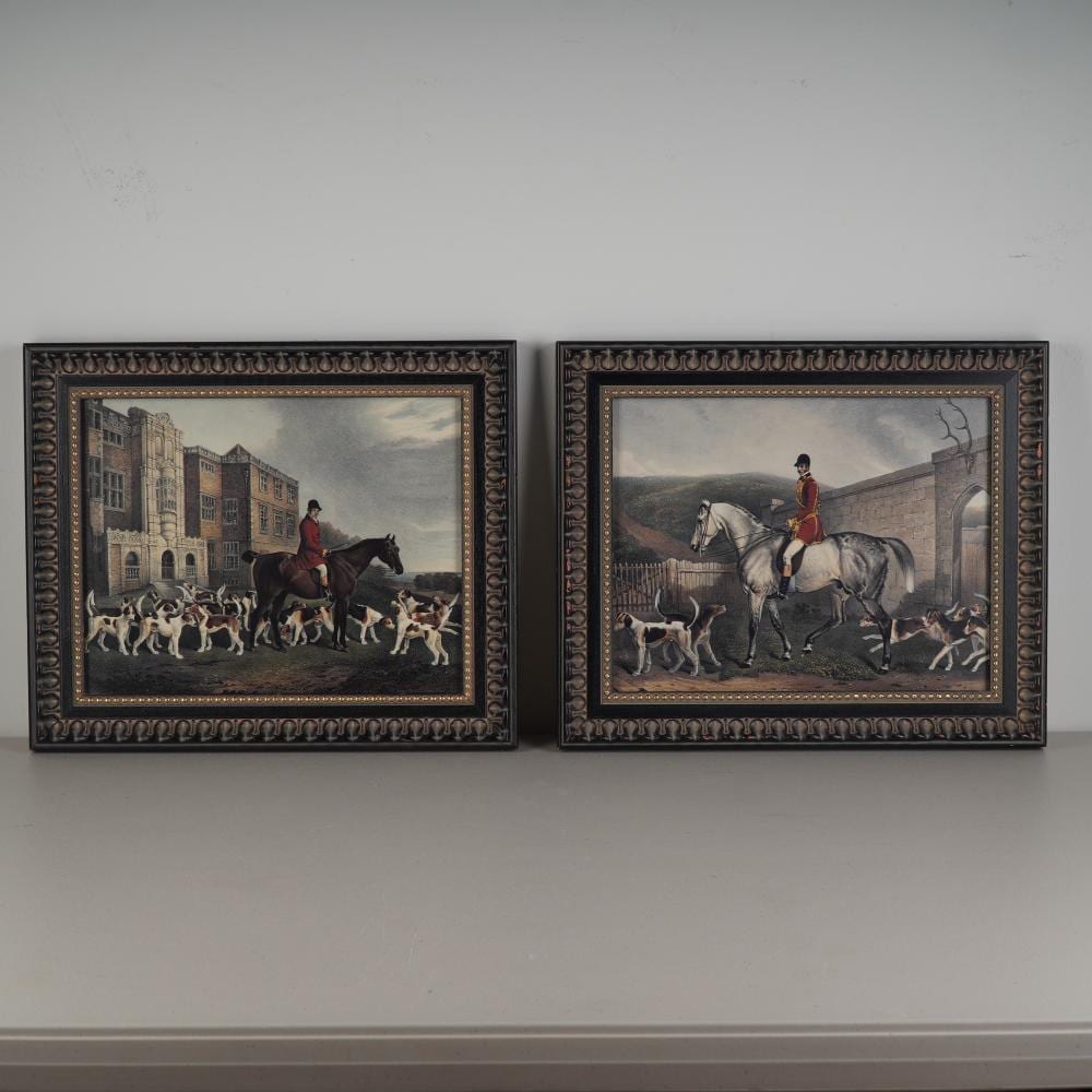 Richard Barrett Davis comparable auction result: 2pc framed english fox hunting scene prints after richard barrett davis