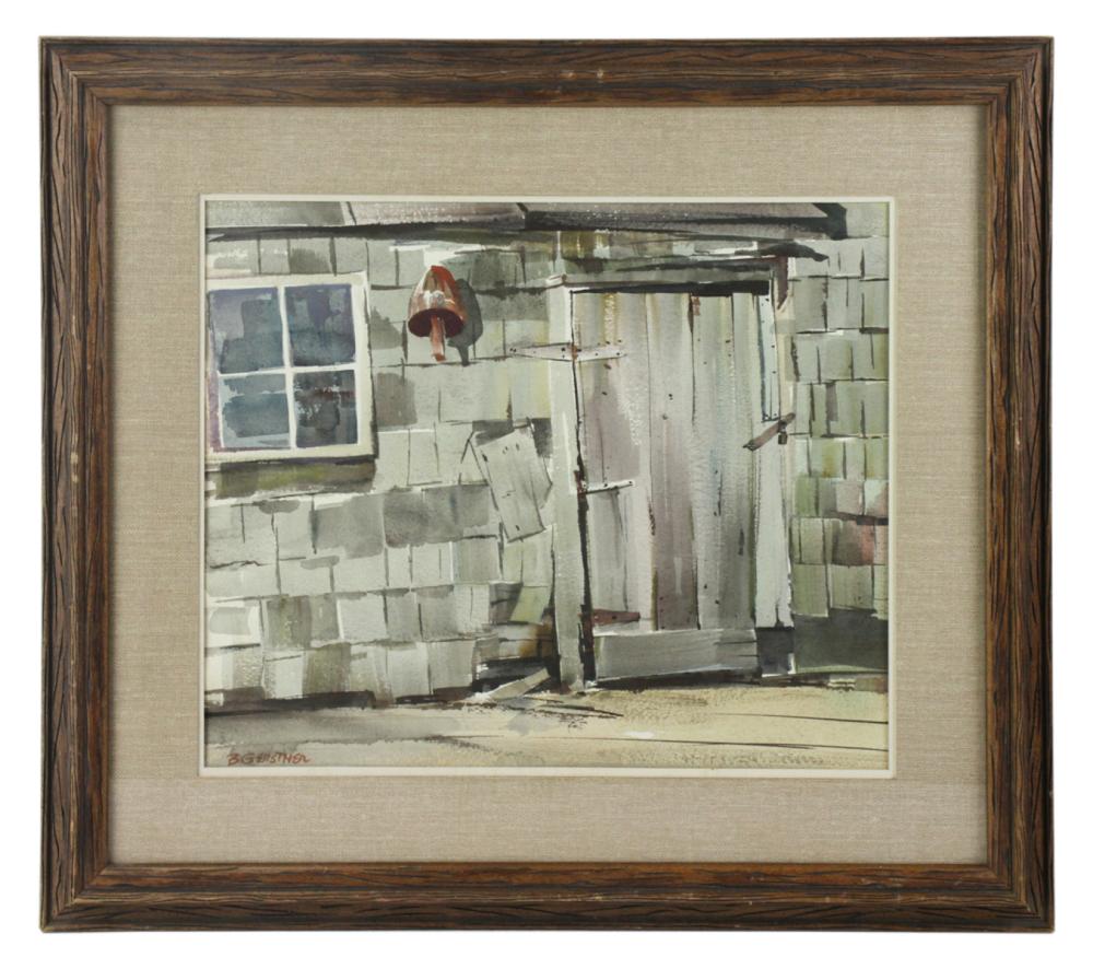 bernard gerstner the shack watercolor · Kaminski Auctions · 2025-07-26 Bernard Gerstner comparable auction result: bernard gerstner the shack watercolor
