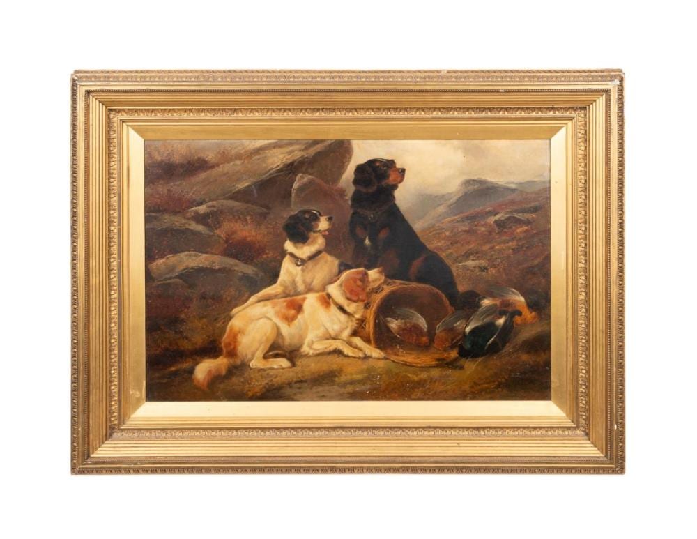 John Gifford comparable auction result: john gifford 19th c oil painting of hunting dogs