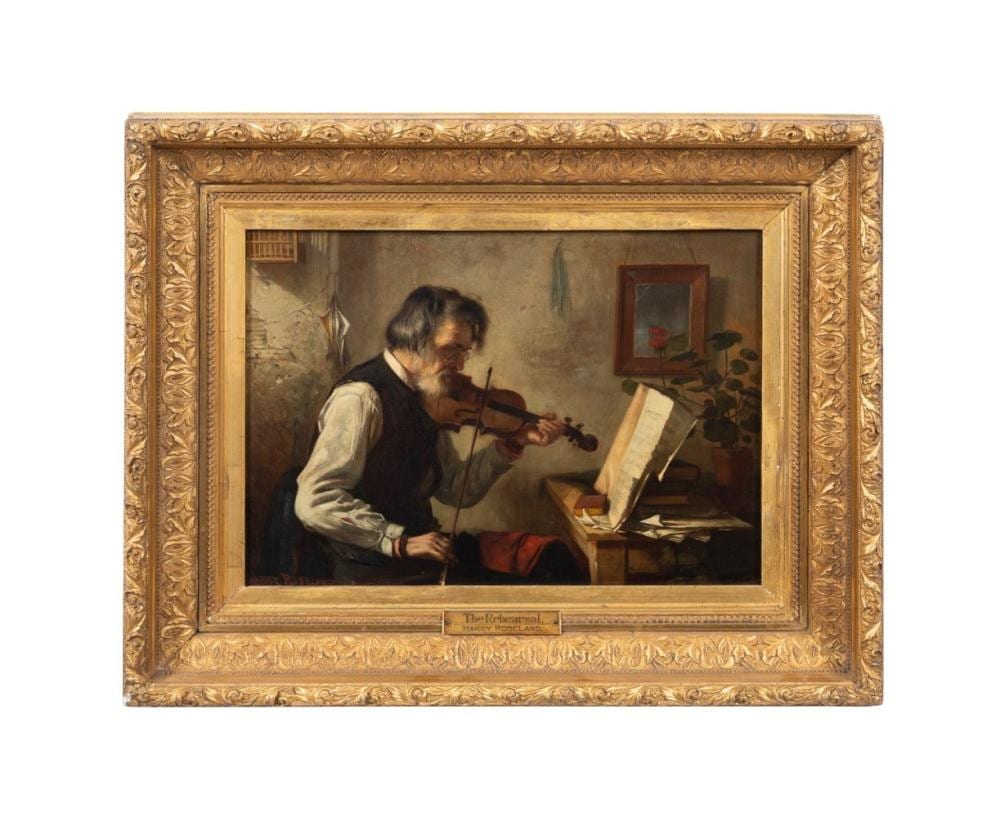 Harry Roseland comparable auction result: harry roseland the rehearsal figural oil