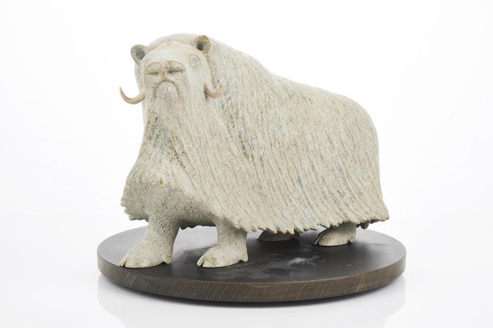 Lucassie Ikkidluak comparable auction result: lucassie ikkidluak canadian inuk b 1949 kimmirut muskox c 1990 height 24 5 cm length 33 cm width 16 cm