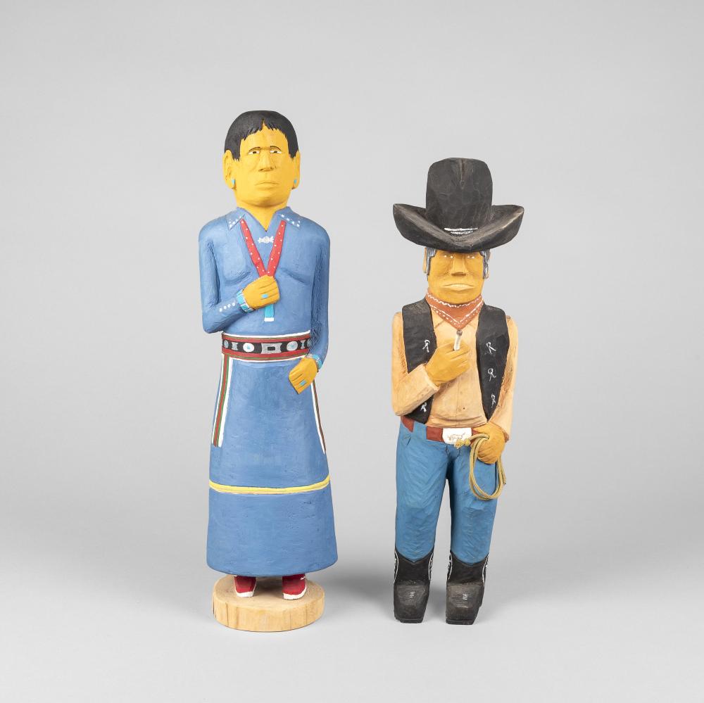 Johnson Antonio comparable auction result: johnson antonio two folk art figurines