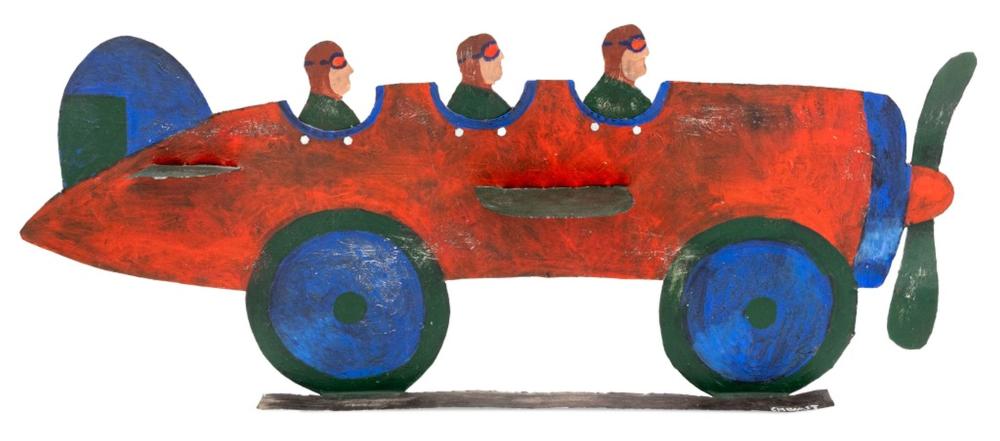 Seymour Chwast comparable auction result: seymour chwast 3 pilots mixed media sculpture