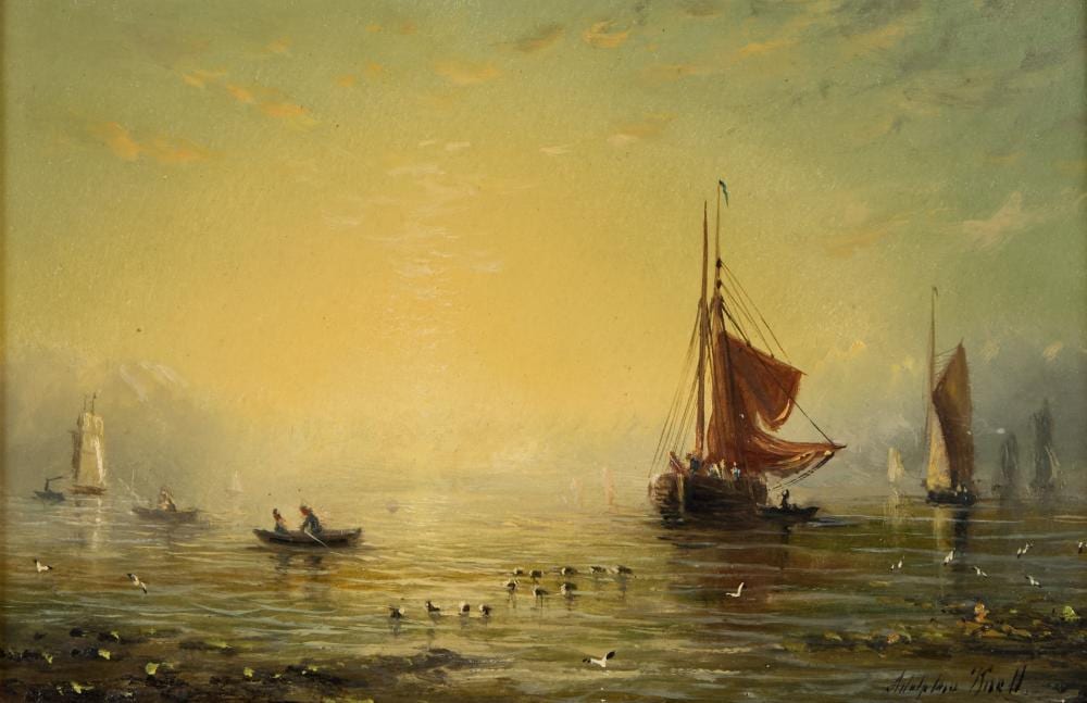 William Adolphus Knell comparable auction result: william adolphus knell circa 1805 1875 ships at sunrise