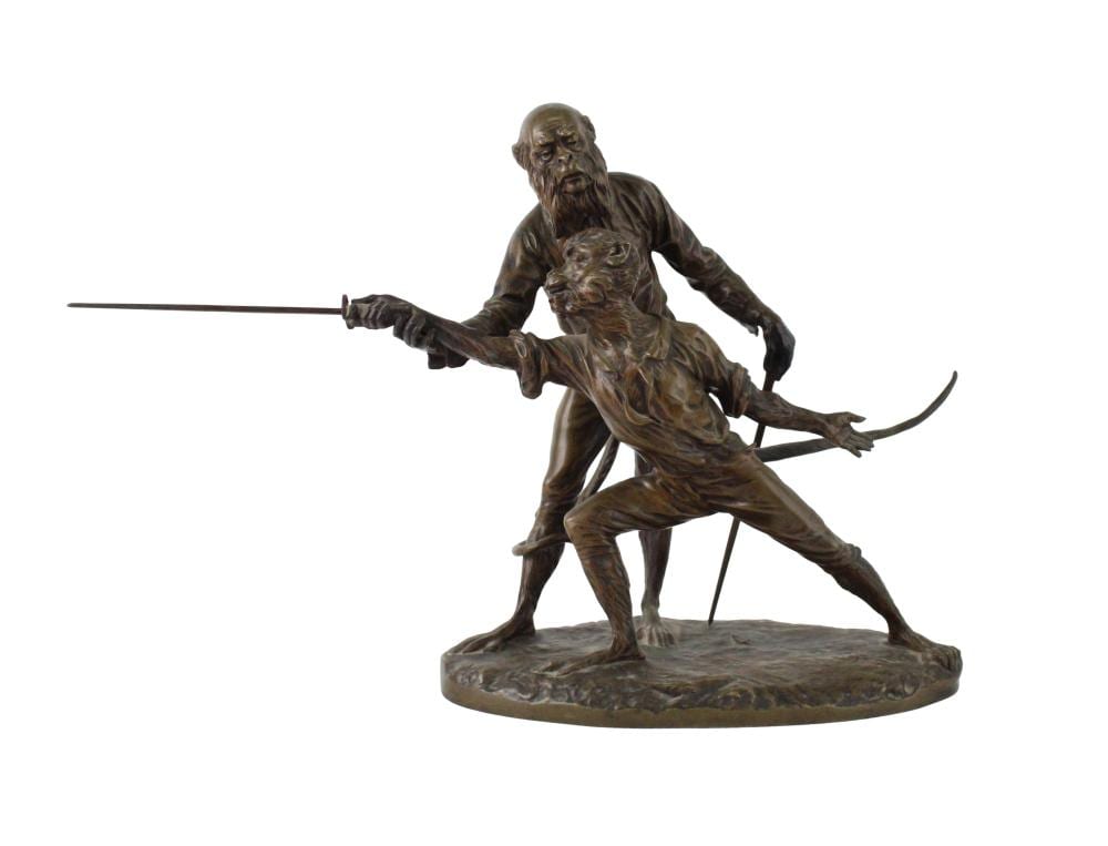 Henri-Emile Allouard comparable auction result: henri emile allouard french 1844 1929 le maitre d armes patinated bronze