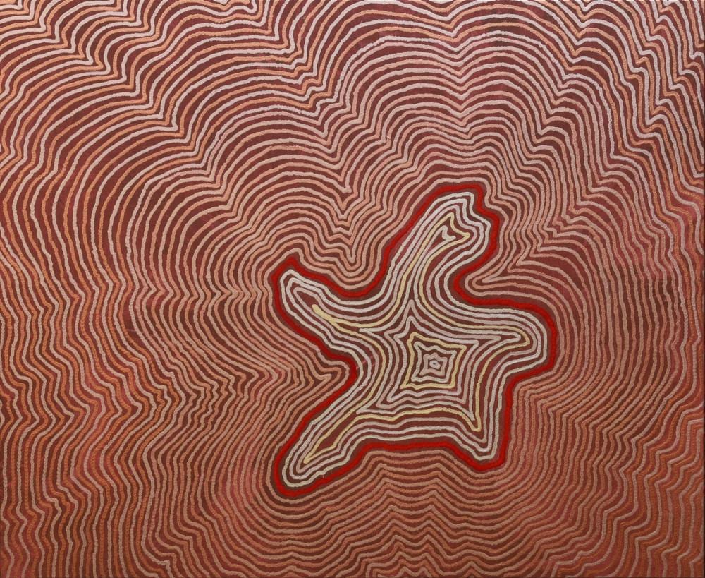 Robby WIRRAMANDA comparable auction result: robby wirramanda walpa walking on country acrylic on linen 98cm x 118cm