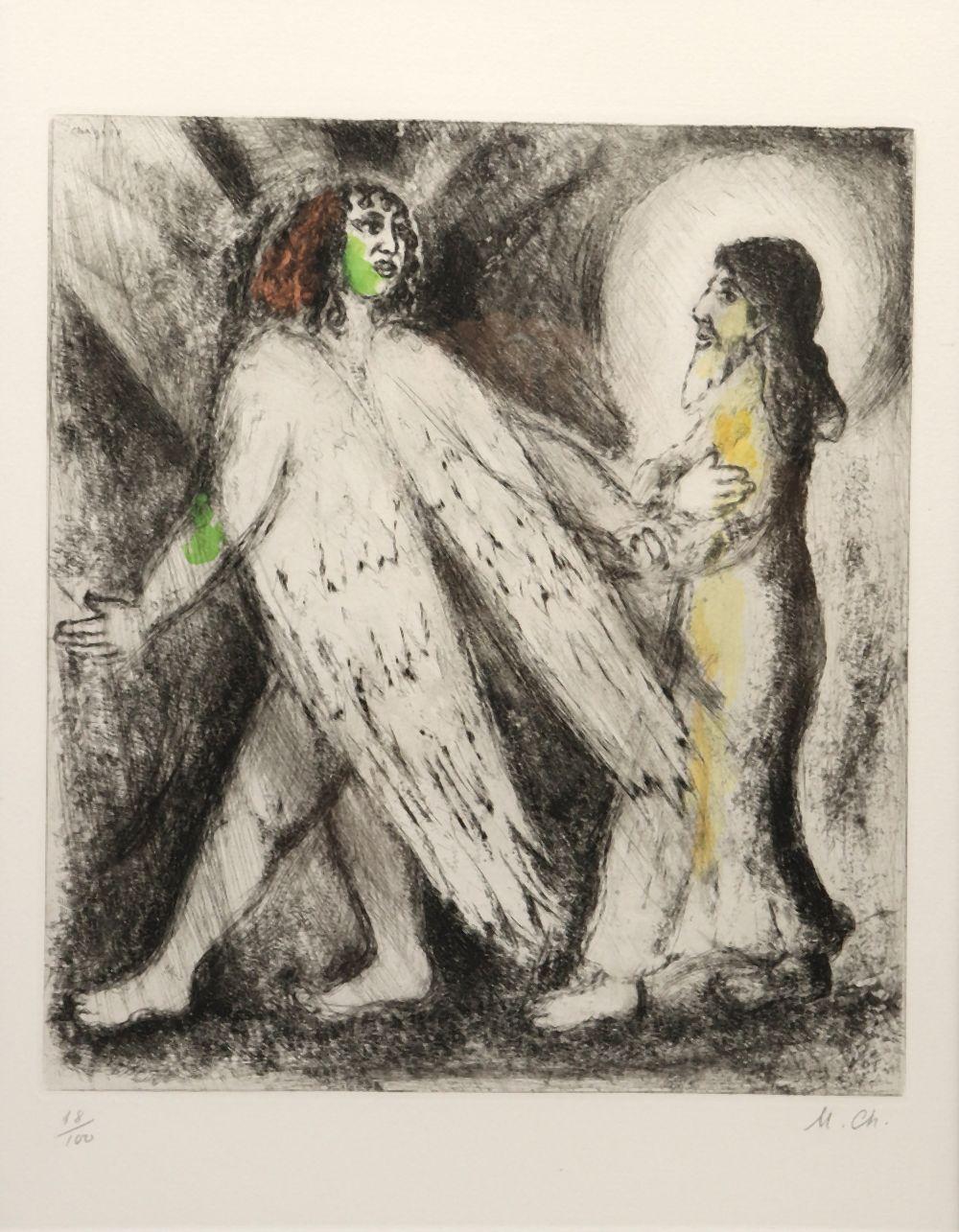 Marc Chagall "L'homme guide par l'eternel" Etching sold by Market Auctions, lot 14 — auction record photograph
