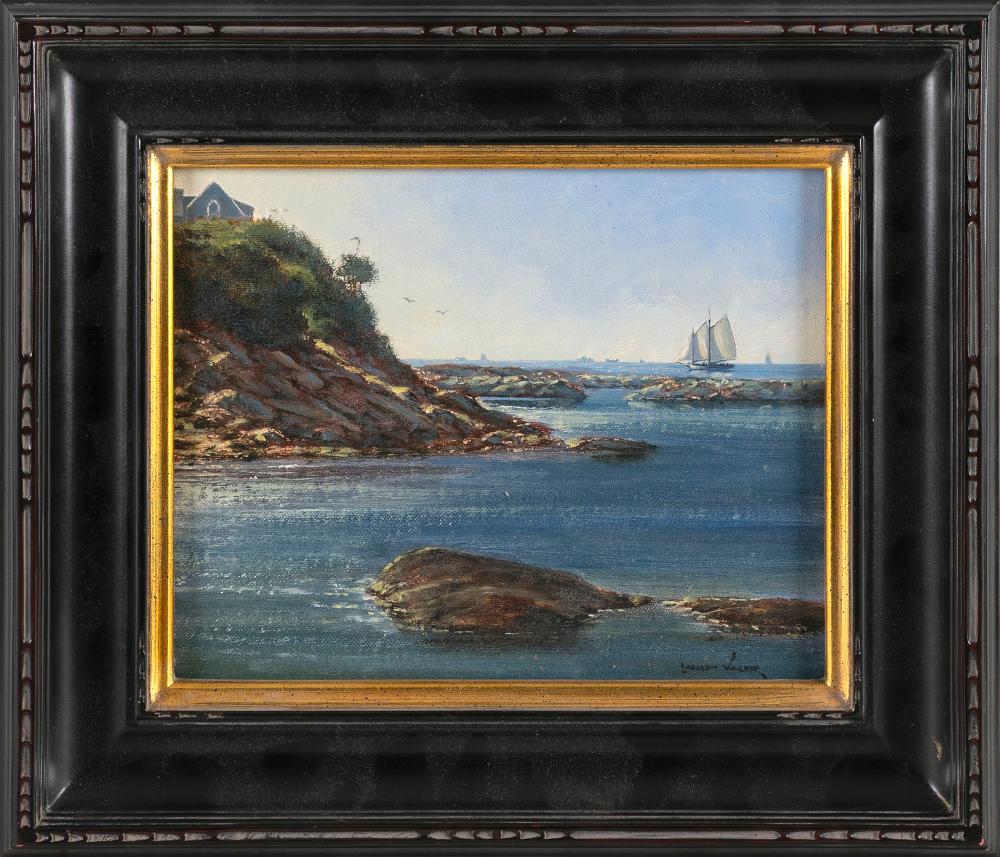 Lance Walker comparable auction result: lance walker massachusetts contemporary newport ri plein air oil on board 8 x 10 framed 13 x 15
