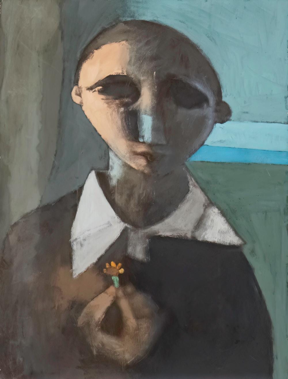 Inos Corradin comparable auction result: inos corradin brazilian italian b 1929 figure with flower oil on paper