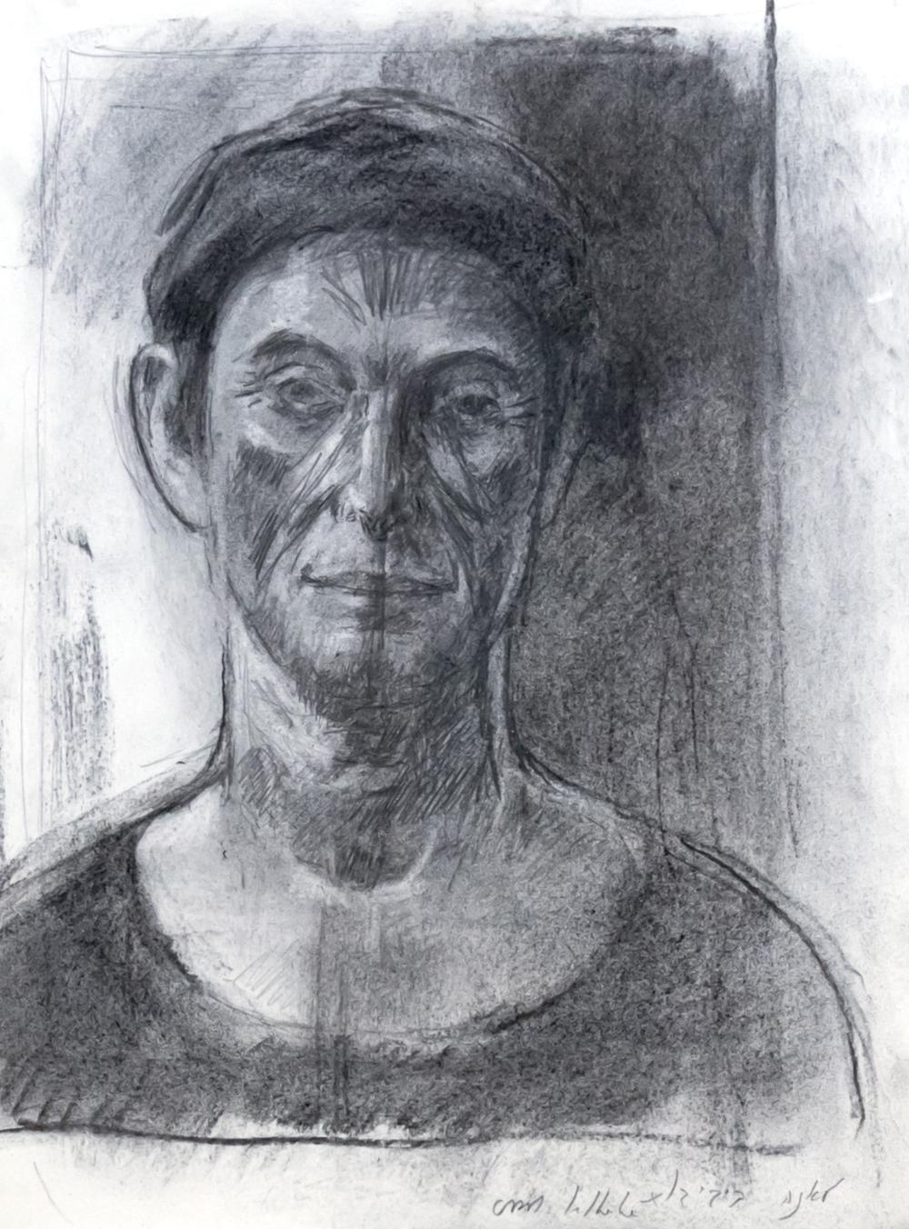 Ofer Lellouche comparable auction result: ofer lellouche b 1947 portrait charcoal on paper