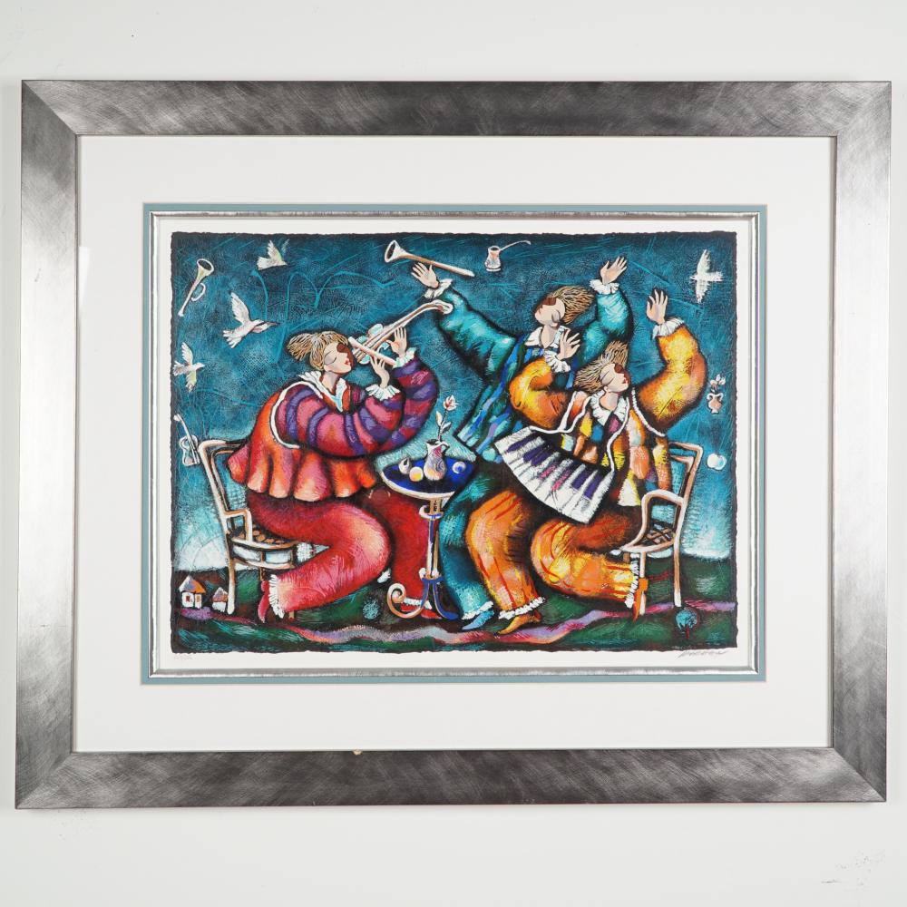Michael Kachan comparable auction result: michael kachan serigraph on paper lilting ladies signed coa