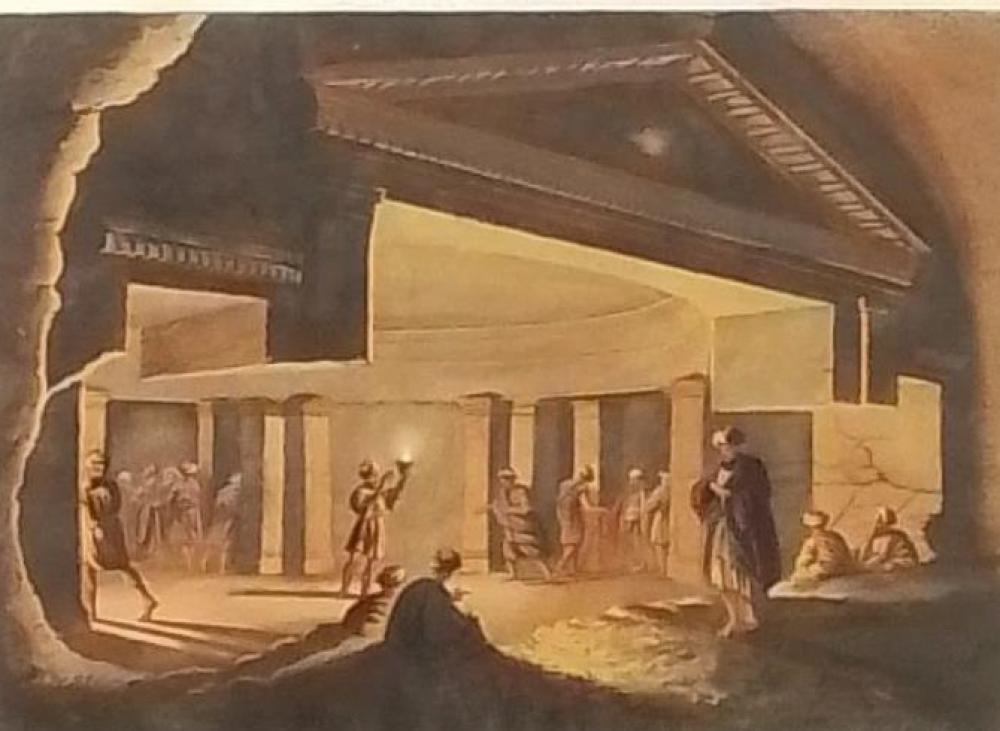 Luigi Mayer comparable auction result: luigi mayer interior tomb at alexandria etching