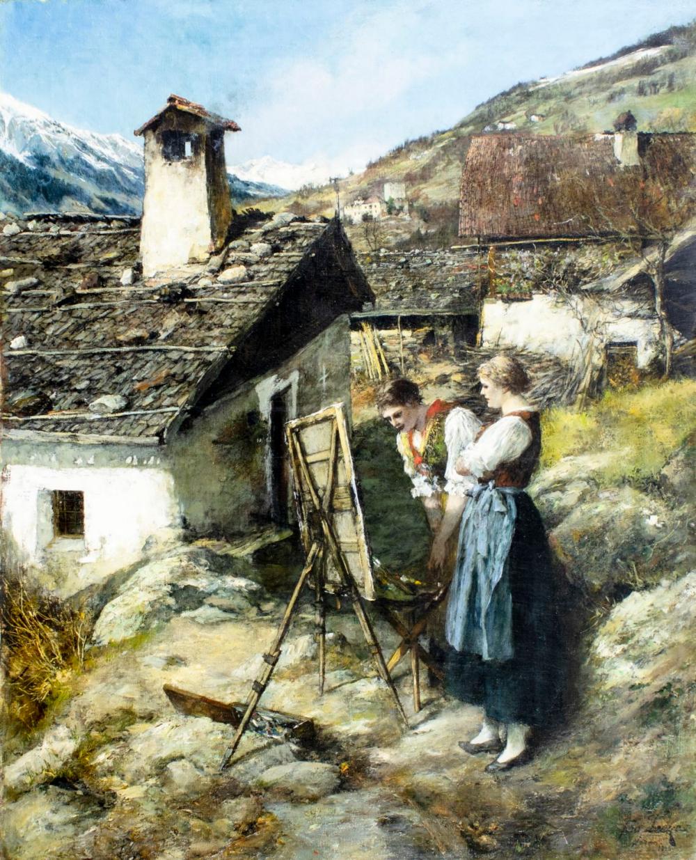 Ferdinand Leeke comparable auction result: ferdinand leeke german 1859 1923 oil painting antique