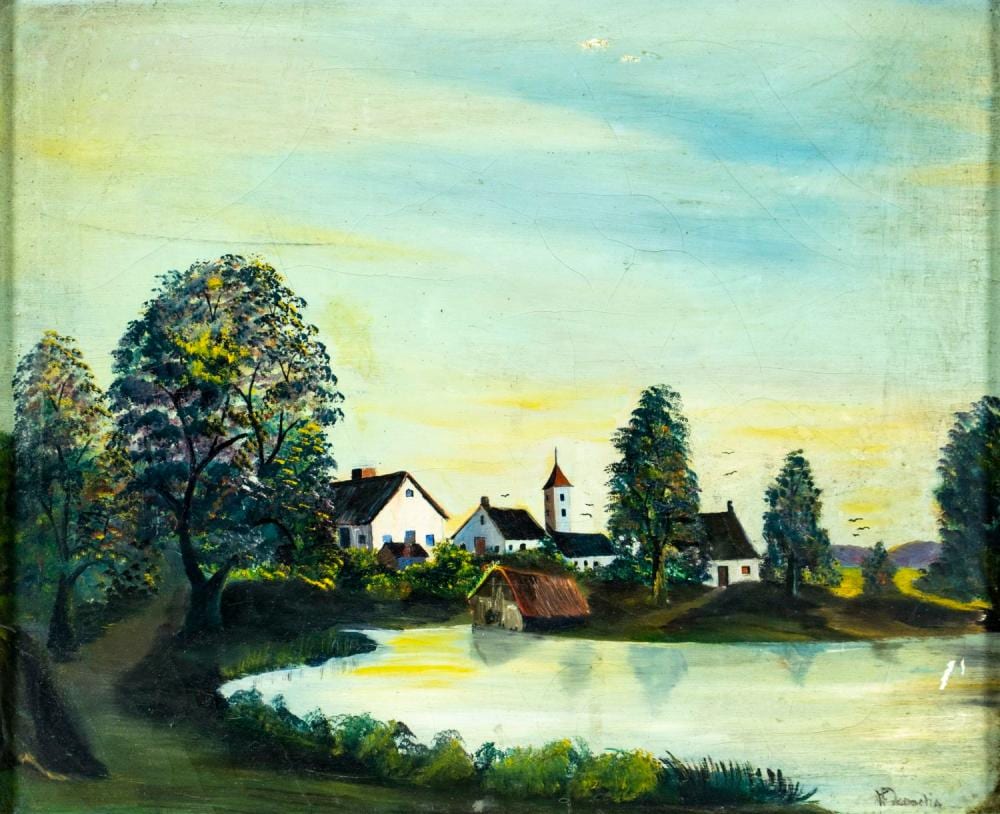 Darocha comparable auction result: darocha us early 20c oil painting antique