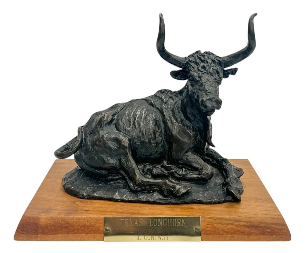 Jay Contway comparable auction result: jay contway texas longhorn 1969 bronze sculpture