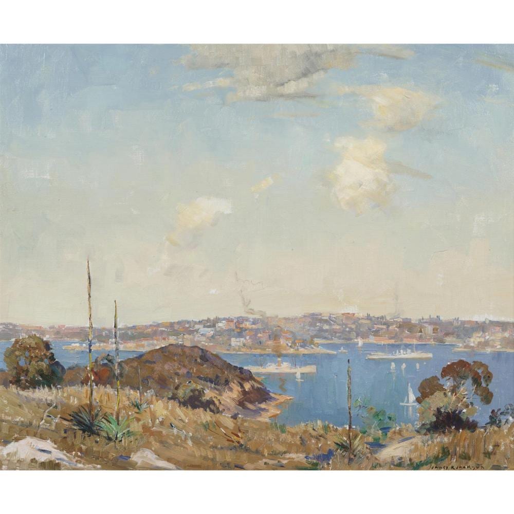 James R. Jackson comparable auction result: james r jackson 1882 1975 sydney harbour oil on canvas 48 x 59cm