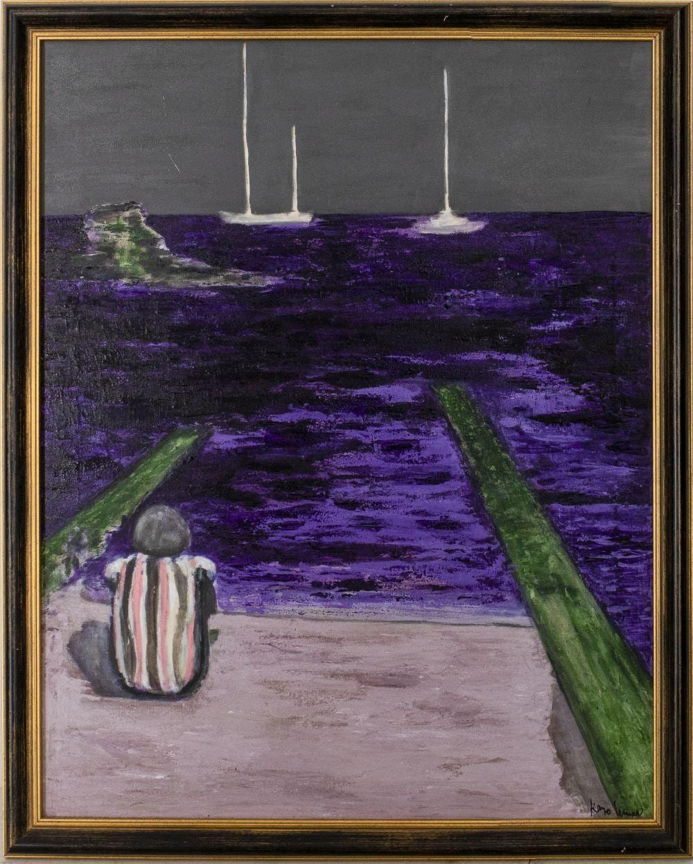 Kayo Lennar comparable auction result: kayo lennar barfleur evening oil on canvas
