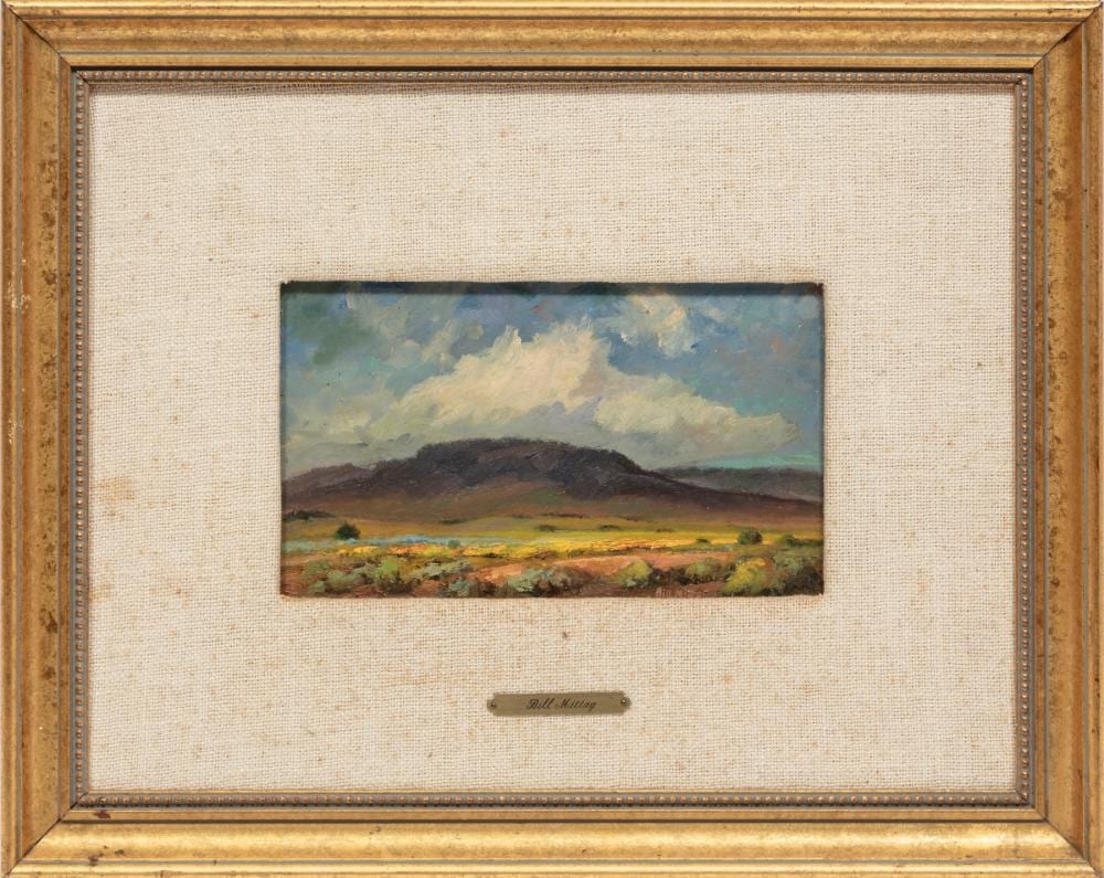 Bill Mittag comparable auction result: bill mittag american arizona 1935 2025 desert mountains oil on masonite