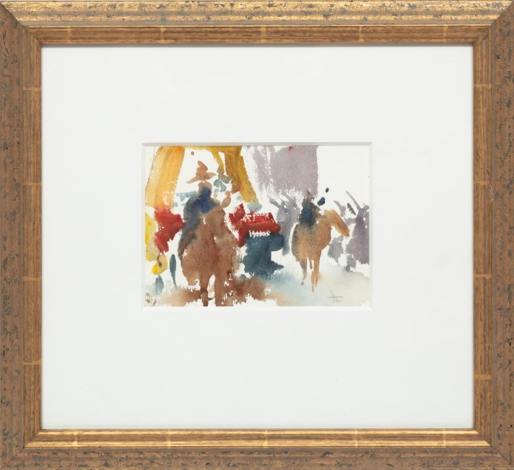 Tony Green comparable auction result: tony green italian louisiana b 1954 night riders for pegasus watercolor on paper