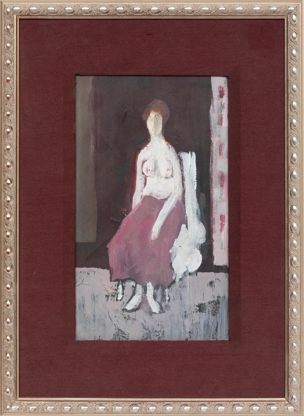 Harold Cohn comparable auction result: harold cohn american michigan 1908 1982 seated female figure oil on masonite