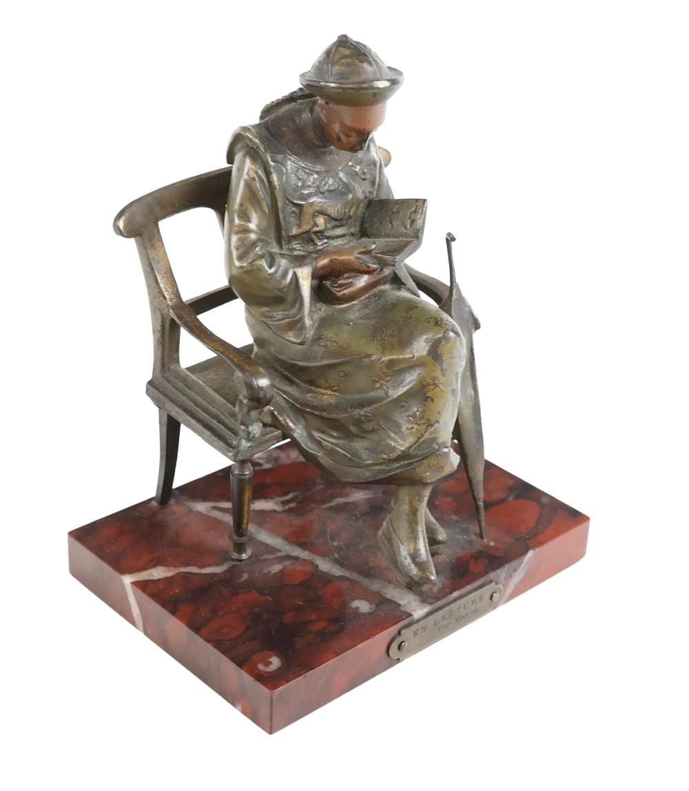 George  Maxim comparable auction result: georges maxim en lecture bronze on marble