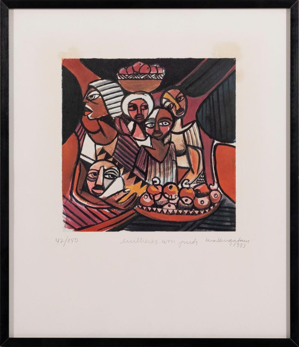 Malangatana comparable auction result: malangatana 1936 2011 mulheres com frutos serigrafia s papel