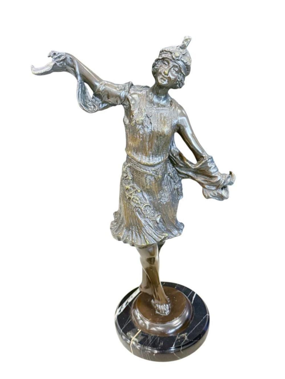 Armand Godard comparable auction result: armand godard signed flapper girl bronze statue