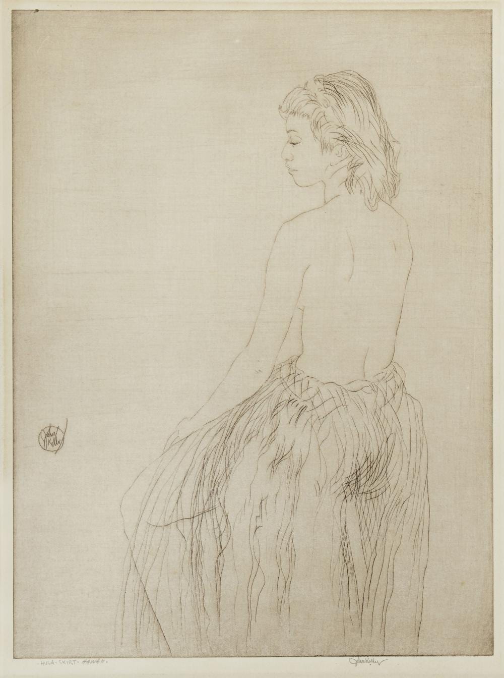 John Melville Kelly comparable auction result: john melville kelly 1879 1962 hula skirt grass skirt