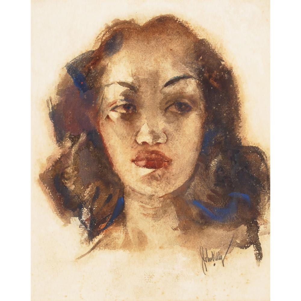 John Melville Kelly comparable auction result: john melville kelly 1879 1962 marion 15 1 2 x 12 1 2 in 39 4 x 31 8 cm in a koa wood frame painted circa 1950