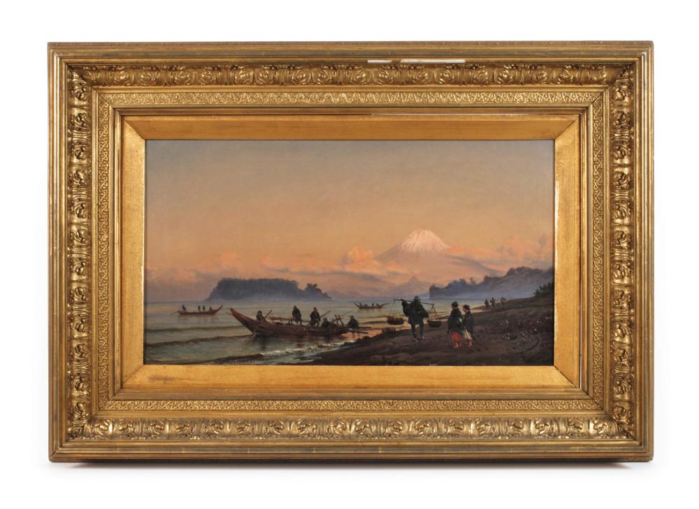 Charles Wirgman comparable auction result: charles wirgman fischer vor der kulisse des berges fuji