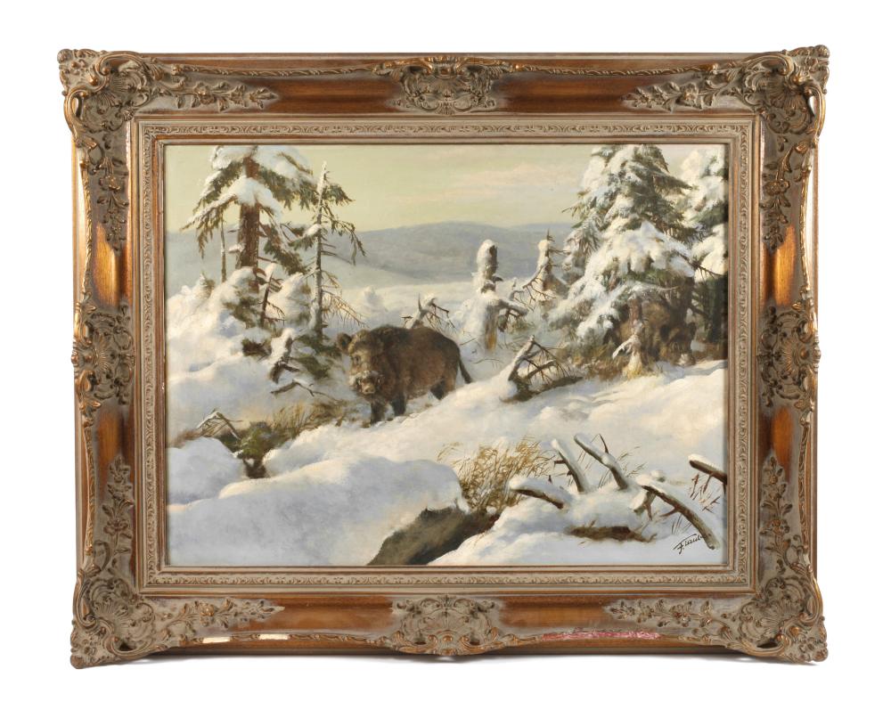 Fritz Laube comparable auction result: fritz laube keiler in winterlandschaft