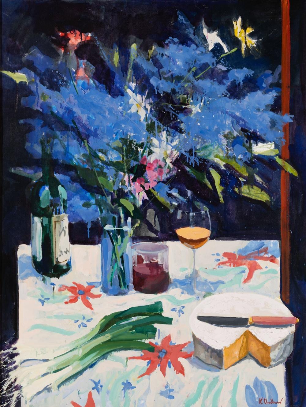 Alfred Chadbourn comparable auction result: alfred chadbourn am 1921 1998 still life with wine oil on canvas framed