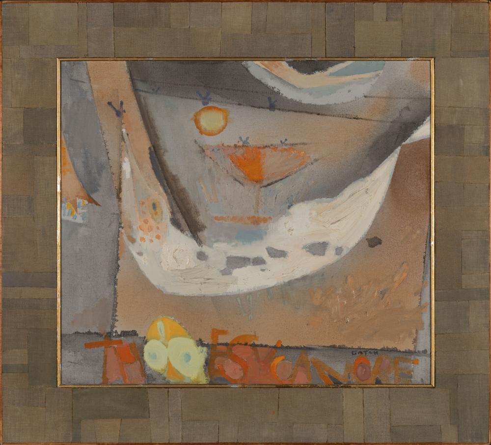 Lee Gatch comparable auction result: lee gatch am 1902 1968 the sycamore oil on canvas framed in artist s canvas collage frame