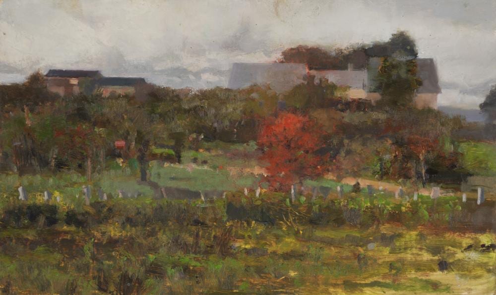Ann Lofquist comparable auction result: ann lofquist am b 1964 autumn red oil on panel framed