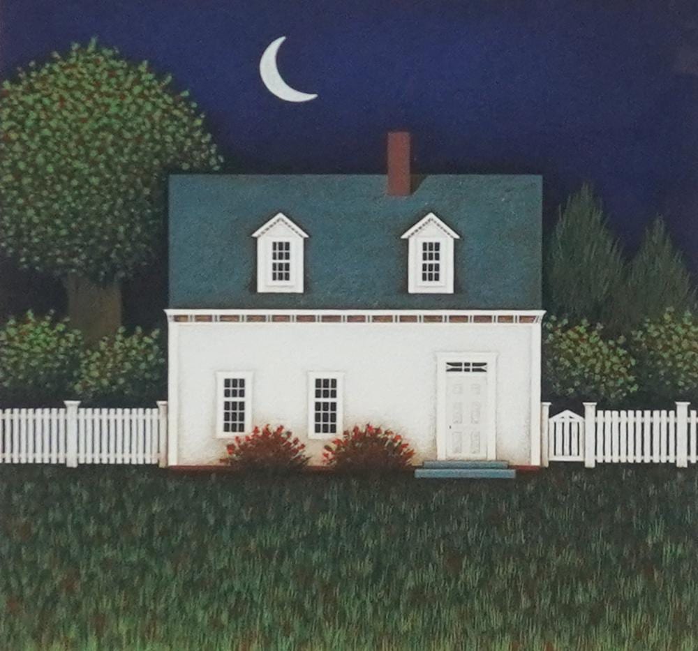 ted jeremenko american yugoslavian b 1938 country cottage screenprint in color numbered 99 175 frame 20 x 19 1 4 in 50 8 x 48 9 cm · Weschler's · 2025-07-29 Ted Jeremenko comparable auction result: ted jeremenko american yugoslavian b 1938 country cottage screenprint in color numbered 99 175 frame 20 x 19 1 4 in 50 8 x 48 9 cm