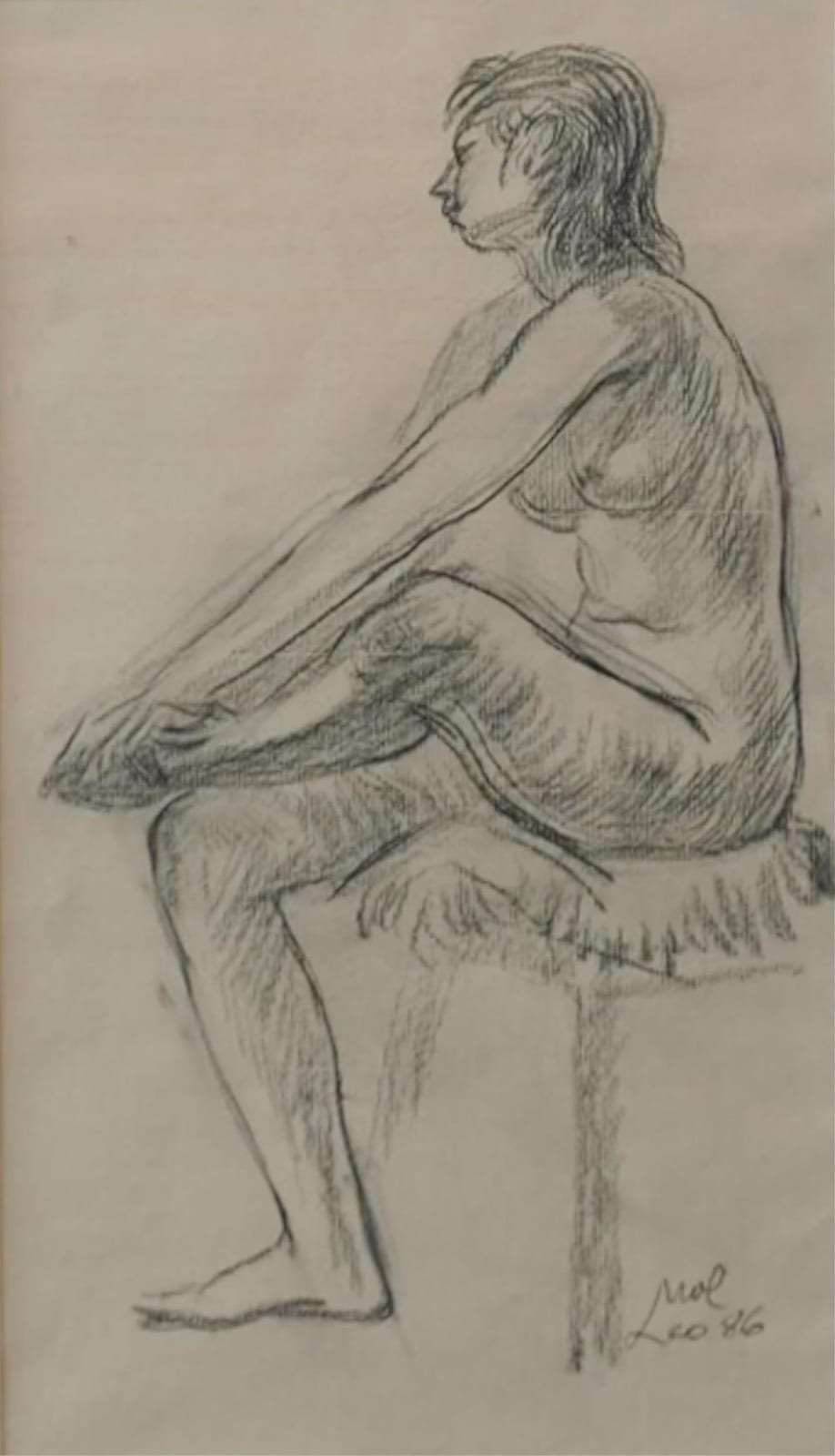 Leo Mol comparable auction result: leo mol canadian 1915 2009 female nude study 1986 charcoal on paper frame 25 x 17 in 63 5 x 43 2 cm