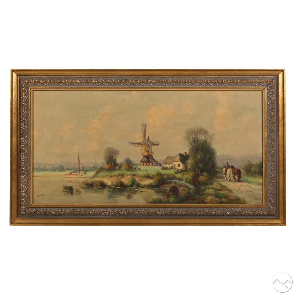 anton muller 1853 1897 windmill landscape painting · Hill Auction Gallery · 2025-08-13 Anton Muller comparable auction result: anton muller 1853 1897 windmill landscape painting