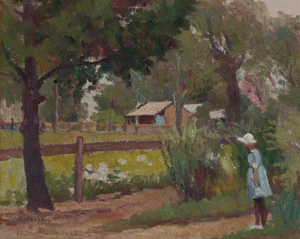Anthony Dattilo Rubbo comparable auction result: anthony dattilo rubbo 1870 1955 young girl by the farm fence
