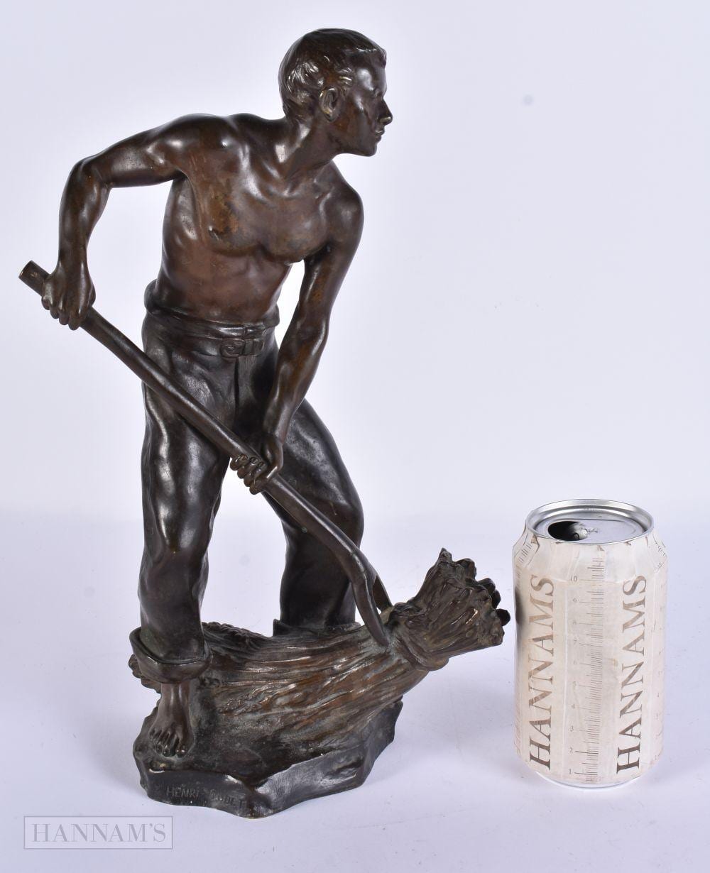 Henri Godet comparable auction result: henri godet 1863 1937 french bronze farm worker 32 cm high