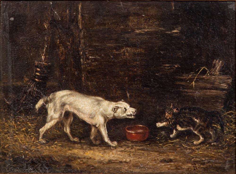 Emanuel Noterman comparable auction result: emmanuel noterman belgian 1808 1863 ready to fight oil on canvas