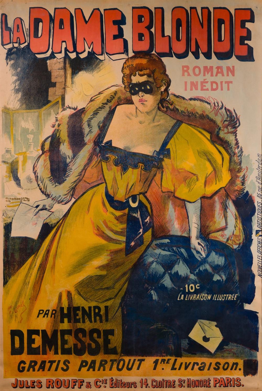 ferdinand lunel french 1857 1933 la dame blonde color lithograph poster · Leonard Auction · 2025-08-07 Ferdinand Lunel comparable auction result: ferdinand lunel french 1857 1933 la dame blonde color lithograph poster