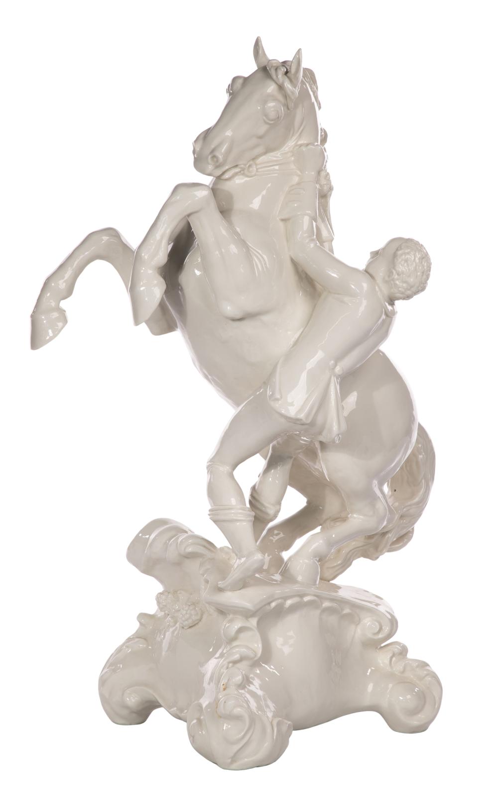 Joseph Wackerle comparable auction result: josef wackerle german 1880 1959 for nymphenburg porcelain rearing horse and groom